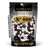500 Cápsulas Vazias Gelatina Vinho E Branca No 000 (1.400mg)