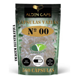 500 Cápsulas Vegetais Veganas Transparentes Nº 00 (1000mg)