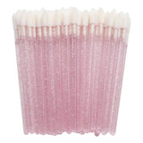 500 Pincel/aplicador Descartável De Batom Gloss Cor Rosa/gliter