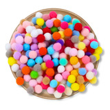 500 Pompom Colorido Bolinha Poliéster Artesanato 20mm