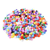 500 Unidades De Pompons Redondos Macios De 10 Mm, Cor Mista,