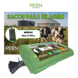 500un Saco Para Silagem 52x110 200 Micras +500 Abraçadeiras Cor Verde