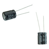 50x Capacitor Eletrolítico 220uf X 50v 105º Kit C/ 50 Peças