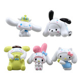 5pçs Mini Figures Sanrio Cinnamoroll Hello Kitty Purin 4cm