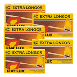 5x Caixas De Fósforo Extra Longo Fiat Lux Com 50 Unidades