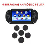 6 Borrachas Grip Silicone Analógico Ps Vita Psvita Fat Slim