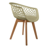 6 Cadeira Poltrona Web Sidera Clarice Wood Base Madeira +nfe