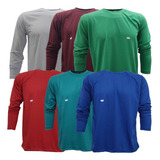 6 Camisas M/ Compridas Poliéster Premium Resistente Durável