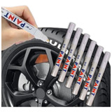 6 Canetas Tinta Branca Para Pintar Pneus Moto Carro Retoque