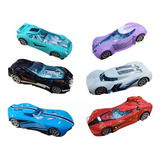 6 Carrinho Hot Cars Ferro 1:64 Miniatura Coleção Racing 