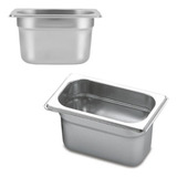6 Cuba Gastronômica Inox Gn 1/9 17x10x10rechaud Self Service Ke Home 3249-10-6