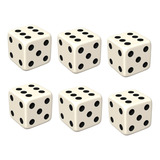 6 Dados Brancos Do Grande Profissional Clássico Tamanho 20mm