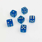 6 Dados P/ Jogos Rpg Tam. 16mm Translucidos Polidos De 1° L