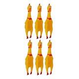 6 Frango Mordedor Pet Galinha De Borracha 16cm Sonoro