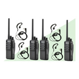 6 Rádio Comunicador Intelbras Uhf Rc3002 + Fones Ptt +brinde