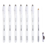 6 Unid. Lápis Madeira Branco Com Apontador Marcação Botox