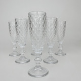 6 Unid. Taça Champagne Bico Abacaxi Vidro 140ml Transparente