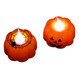 6 Velas De Led Em Forma De Abóbora, Decoração De Halloween