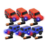 6 X Carrinho Com Led Para Trilha Maluca Brinquedo Infantil Cor 6 X Somente Carrinho Personagem Estilo Hot