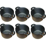 6 X Cumbuca Molheira Alça Ferro Fundido Para Porções 110 Ml