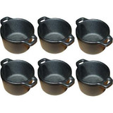 6 X Cumbuca Molheira Alça Ferro Fundido Para Porções 110 Ml
