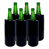 6 X Porta Garrafa Térmico Camisinha Cerveja 600 Ml C/ Tampa Cor Black Piano