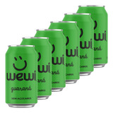 6 X Refrigerante Wewi Guaraná Zero Açúcar Natural Lata 350ml