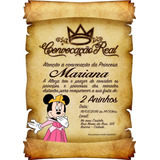 60 Convite Pergaminho Minnie Rosa 