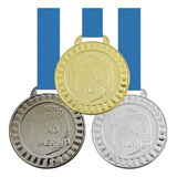 60 Medalhas 45mm Honra Ao Mérito Ouro Prata Bronze Com Fita