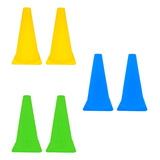 6x Mini Cone Sinalização Esportivo 23cm Treino Agilidade Cor Colorido