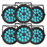 6x Refletor Parled 18x12w Rgbw Quadriled Dmx Slim Dj Festas
