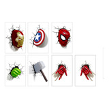 7 Placas Decoração Quarto Infantil Super Heróis Vingadores