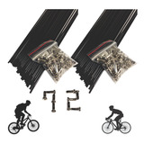 72 Raio Inox 290mm Fino 2.0 Preto Bike Aro 29 Não Enferruja