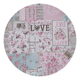 8 Jogo Americano Redondo Dreams Flores Love Impermeável Pvc