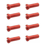 8 Niple Raio Sapim 2.0x14mm Vermelho Alum Anodizado Bike 8un