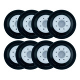 8 Rodas Hd Inline 80mm Preto/branco Cubo Reforçado +