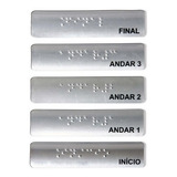 8pçs Placa Braille Para Corrimão Inicio Final Andar
