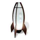 Abajur Luminária Foguete Decoração Quarto Adulto E Infantil Cúpula Luz Branca Estrutura Off-white 127/220v