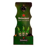 Abridor De Garrafa De Parede Decorativo Heineken Mdf