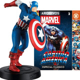Action Figure Arquivos Marvel Clássicos Capitão América Ed 2