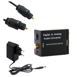 Adaptador Conversor Áudio Ótico Toslink Para Rca Analógico