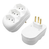 Adaptador De Tomada Reto Tripolar Benjamim Flp Bivolt 3 Saídas 20a 2p+t