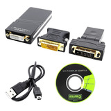 Adaptador De Vídeo Usb 2.0 X Vga Dvi Hdmi Multi Telas