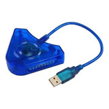 Adaptador Duplo Usb Para Controles Ps2 E Ps1 Ligue No Pc