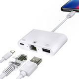 Adaptador Ethernet 3 Em 1 Lightning/usb3.0/rj45 Para iPhone 