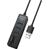 Adaptador Hub 5 Em 1 Usb 3.0 Com Leitor De Cartão Sd, Leitor De Cartão Micro Sd E 3 Portas Usb 3.0 Exbom