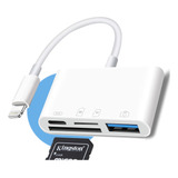 Adaptador Lightning Leitor Cartão Sd Tf Para iPhone E iPad