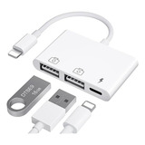 Adaptador Ligthning Hub Otg Duplo Usb + Entrada Ligthning