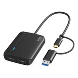 Adaptador Usb 3.0 Para Hdmi Duplo Selore Para Mac E Windows