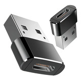 Adaptador Usb Tipo C Fêmea P/ Usb 2.0 Macho Cor Preto